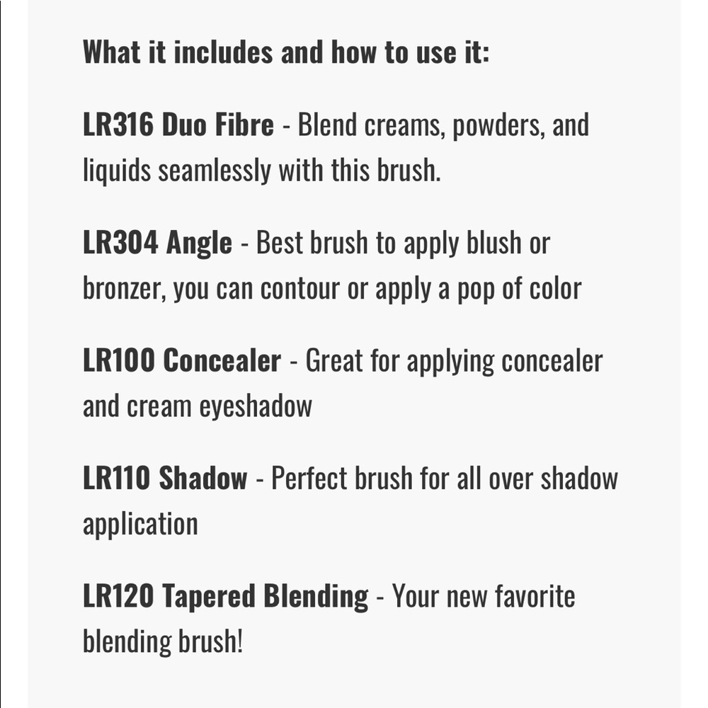 🌿 LARUCE BEAUTY Christine Set 5-pc Brush Set - Picture 3 of 3